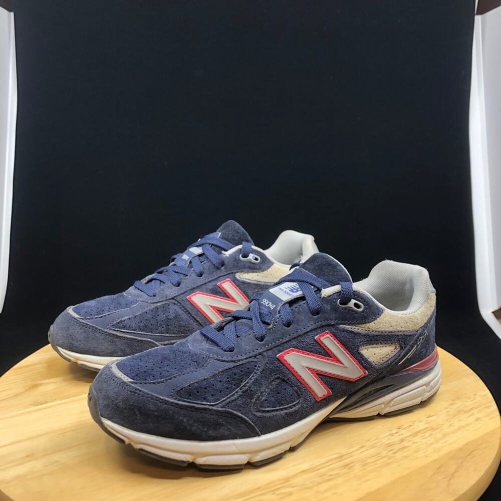New Balance Kids 990v4 Running Suede Navy Gray KJ9904TG Size 7 - Picture 3 of 10